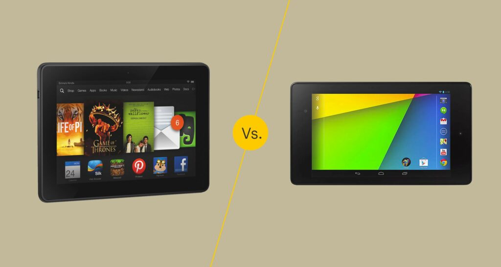 Kindle Fire HDX 7 et Nexus 7