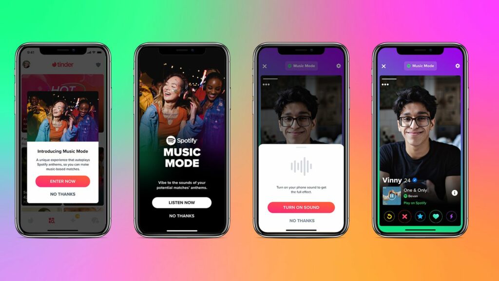 Tinder s'associe à Spotify pour lancer un nouveau mode musical